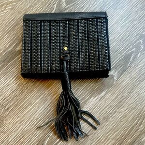 Black tassel clutch